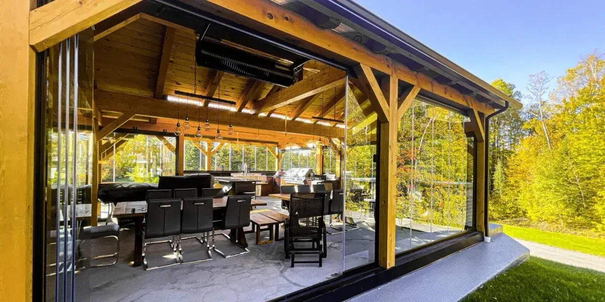 Closed Panoramic panels preserve broad views while adding protection from outdoor conditions.