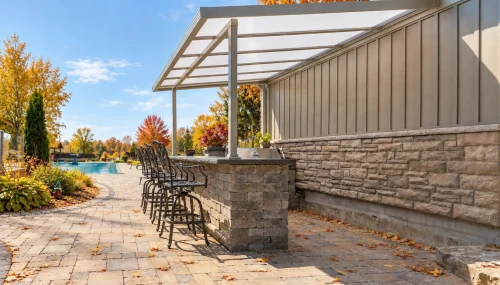 Enjoy Central Alberta’s fall weather longer with the comfort and protection of an acrylic patio cover.