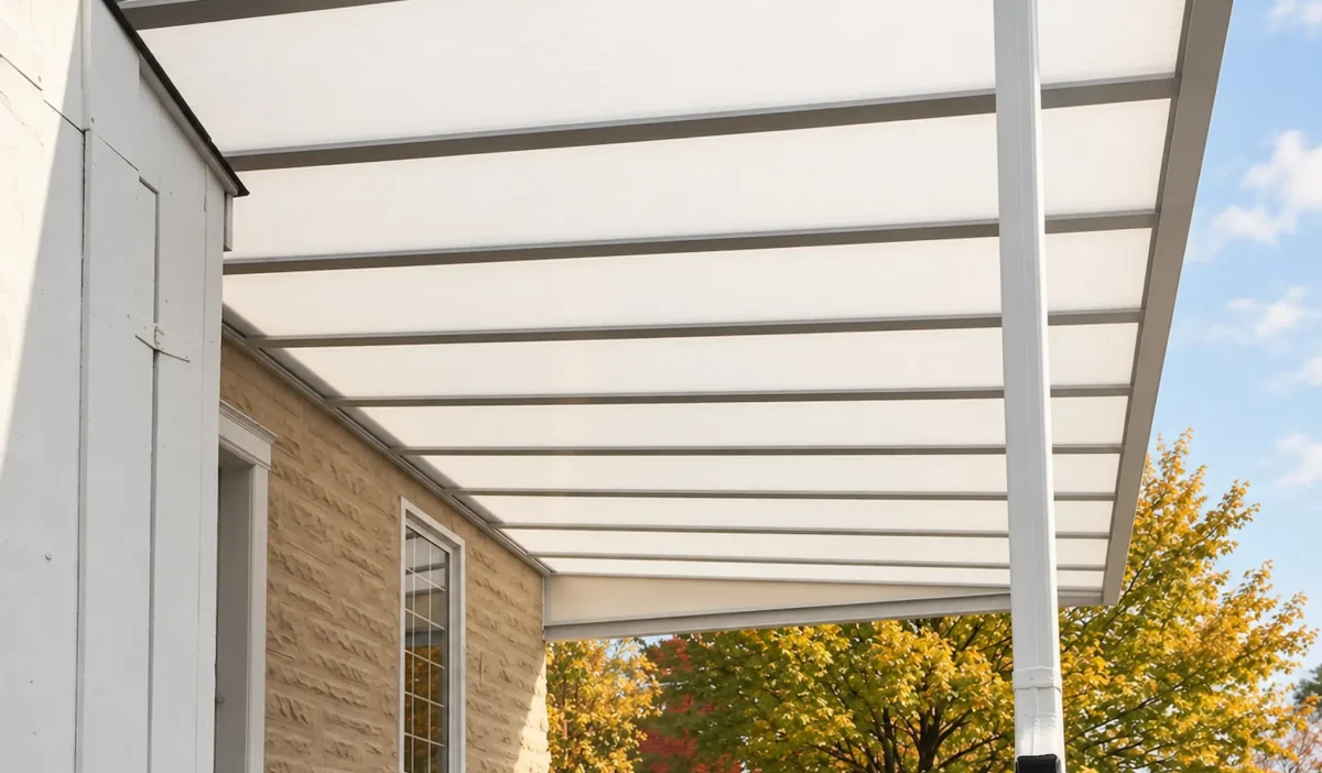 Enjoy Central Alberta’s fall weather longer with the comfort and protection of an acrylic patio cover.