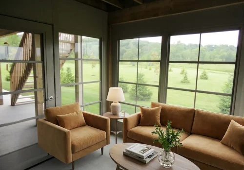 Transform a chilly porch into a more comfortable fall space with ViewFlex vinyl.
