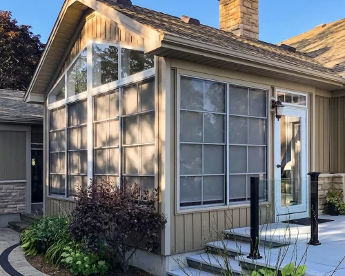 Transform a chilly porch into a more comfortable fall space with ViewFlex vinyl.