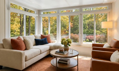 Prepare your 3-season glass sunroom for Alberta’s cooler fall weather and enjoy your space comfortably for longer.